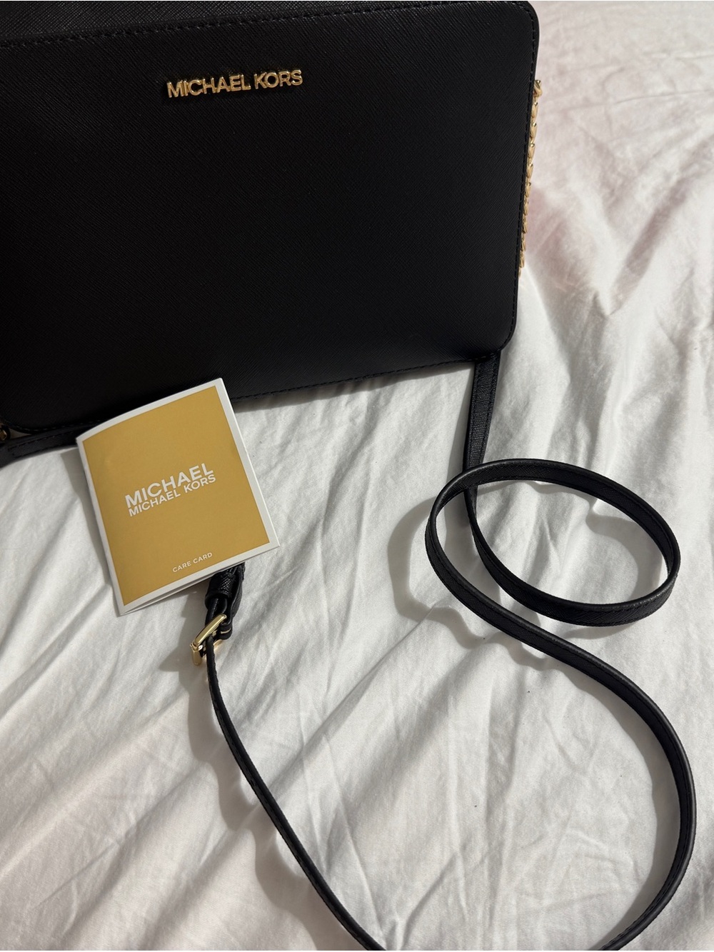 Michael Kors Black Crossbody with Gold Logo